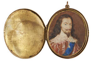 
	
		English School, 
		17th century- 
		 
		Portrait miniature of Charles I, (1625-1649),...