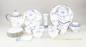 
	
		A Chinese European taste tea service, of recent manufacture from Jingdezhen, decorated in...