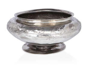 
	
		Archibald Knox (1864-1933) for Liberty & Co, 
		 
		Large Tudric pedestal bowl or...