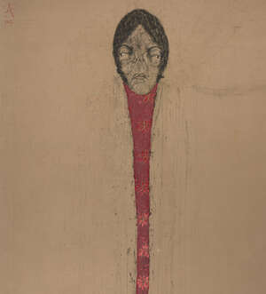 
	
		Sabhan Adam, 
		Syrian b.1972, 
		 
		Untitled, 2007; 
		 
		mixed media on canvas,...