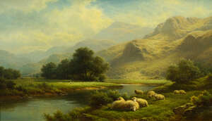 
	
		Walter J Watson, 
		British 1879-1937- 
		 
		The Lledr, N. Wales;
		 
		oil on...