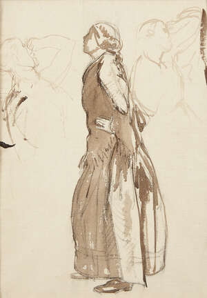 
	
		Percy Francis Gethin, 
		 
		Irish 1874-1916- 
		 
		Studies of a standing draped...