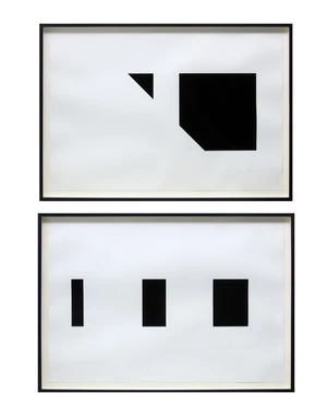 Justin Knowles,&nbsp;British 1935-2004,&nbsp;Untitled, 1971; & Untitled;&nbsp;two monochrome screenprints on wove,&nbsp;