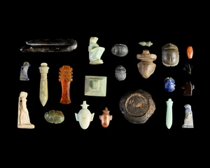 A group of Egyptian hardstone amulets, mainly New Kingdom to Third Intermediate Period, circa...