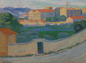 
	
		Augustin Carrera, 
		Spanish/French, 1878-1952- 
		Usine à Marseille; 
		oil on canvas,...