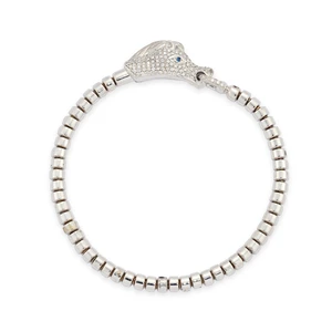 A diamond set horse bracelet, composed of a diamond set horse's head with sapphire eyes, the...