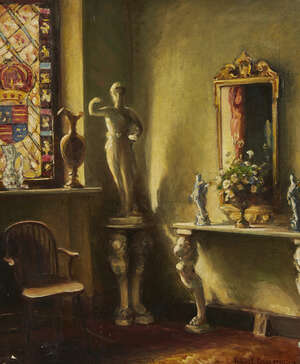 
	
		Frank Ernest Beresford,
		British 1881-1967-
		 
		Interior of Park House, St Johns...