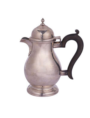 
	
		A silver coffee pot, London c.1904, Goldsmiths & Silversmiths Co. Ltd., of bulbous form,...