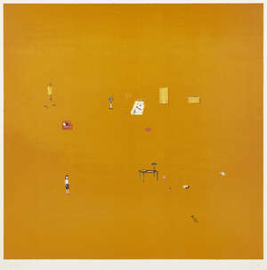 
	
		Zeng Hao,
		Chinese b. 1963-
		 
		Untitled (orange), 2003;
		 
		lithograph in colours...