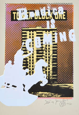 
	
		Jamie Reid & Jimmy Cauty, 
		British b.1947 & b.1956; 
		 
		Boudica is Coming, 2018;...