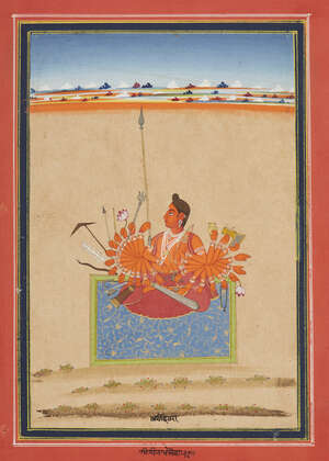 
	
		Two folios from a Muhunta series, Punjab, North West India, circa 1840, opaque pigments...