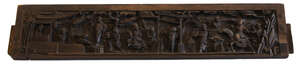 
	
		A Chinese carved wood rectangular furniture panel, late Qing dynasty, carved with...