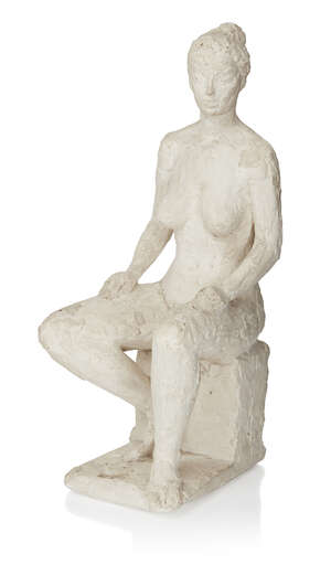 
	
		Artist Unknown, 
		 
		Plaster maquette of a seated female nude, circa 1960, 
		Cast...