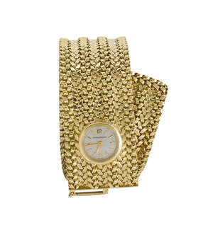 
	
		A bracelet watch by Jaeger LeCoultre, the timepiece mounted within the broad basket weave...