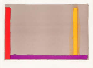 
	
		John Hoyland RA, 
		British 1934-2011- 
		 
		Small Grey Swiss, 1968;
		 
		lithograph...