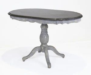 A painted and distressed centre table, last quarter 20th century, the granite top above a shaped...