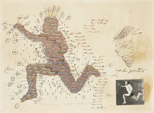 
	
		Paul Neagu, 
		Romanian 1938-2004- 
		 
		Jump, 1977; 
		 
		lithograph with hand...
