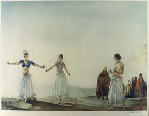 
	
		Sir William Russell Flint RA, Scottish1880-1969- Castanets; offset lithograph in colours,...