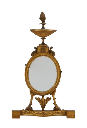 A Victorian giltwood wall mirror, last quarter 19th century, in the manner of Robert Adam, 75cm...