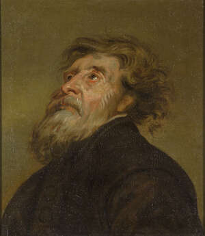 Flemish School, 
		 
		17th Century- 
		 
		Portrait of a bearded man, quarter-length, in a brown coat; 
		 
		oil on canvas, 48 x 42 cm. 
		 
		No
