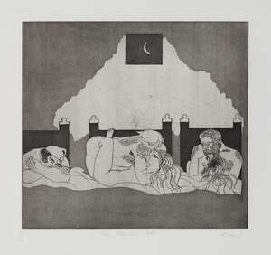
	
		Dame Elisabeth Frink CH DBE RA,
		British 1930-1993-
		 
		The Reeves Tale [Wiseman...