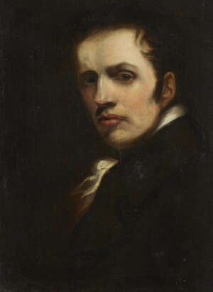 
	
		Attributed to Benjamin Robert Haydon, 
		British 1786-1846-
		 
		Portrait of a...
