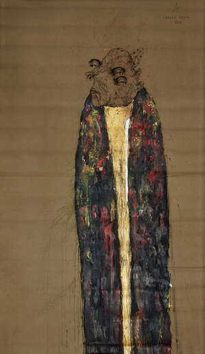 
	
		Sabhan Adam, 
		Syrian b. 1972- 
		 
		Untitled, 2008; 
		 
		mixed media on canvas,...