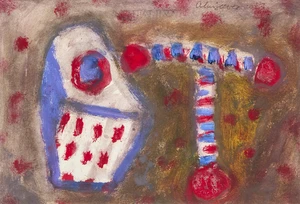 Alan Davie CBE RA HRSW,&nbsp;Scottish 1920-2014 -&nbsp;Untitled, OG.4435, 2013;&nbsp;oil on paper, signed and dated...