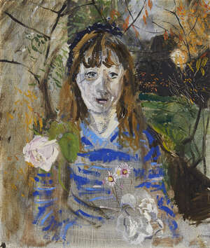 Jean Cooke, 
British 1927-2008 - 
 
Portrait of a Lady with Flowers; 
 
oil on canvas, signed...