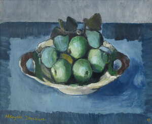 
	
		Marysia Donaldson, 
		Scottish fl.1961-1989-
		 
		Quinces; 
		 
		oil on canvas,...