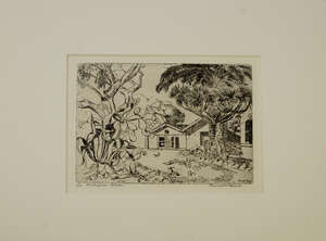 
	
		Russell Sidney Reeve RE RBA, British 1895-1970- Portuguese Garden; etching, signed,...