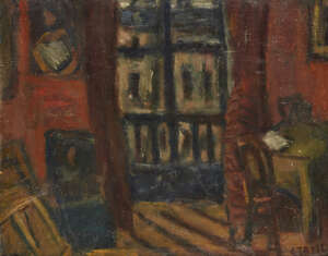 
	
		Bela Czobel,
		Hungarian 18831976-
		 
		Intérieur à Paris, late 1920s;
		 
		oil on...