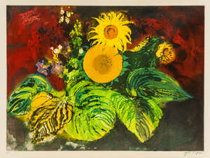 
	
		John Piper, 
		British 1903-1992- 
		 
		Sunflowers [Levinson 420], 1989; 
		 
		etching...