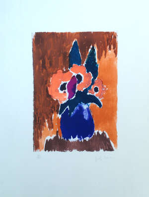 
	
		Josef Herman RA, 
		Polish/British 1911-2000-
		 
		A Vase of Flowers
		 
		