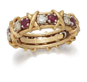 
	
		Schlumberger for Tiffany & Co, a ruby and diamond eternity ring, alternately set with...