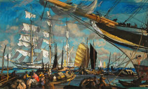
	
		RTO Rowland Hilder OBE, 
		British 1905-1993- 
		 
		China Clippers; 
		 
		mixed...