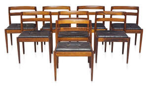 
	
		Kai Kristiansen (b.1929), a set of eight 'Model 301' rosewood dining chairs for Magnus...