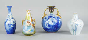
	
		A Royal Doulton printed and hand-painted Bluebell Gatherers vase signed J Price; together...