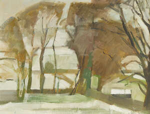 
	
		Frederick Brill, 
		British 1920-1984- 
		 
		Winter Trees, 1970; 
		 
		oil on board,...