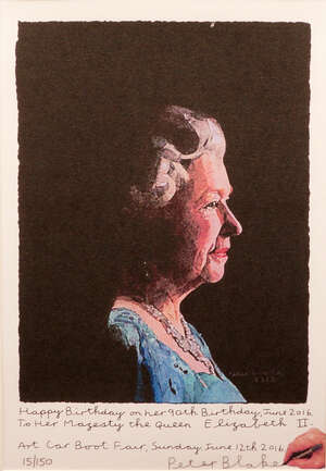 
	
		Sir Peter Blake CBE RDI RA, 
		British b.1932- 
		 
		To Her Majesty, Queen Elizabeth...