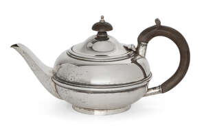 
	
		A small silver teapot, London, c.1922, Charles Boyton & Son Ltd, of globular form with...