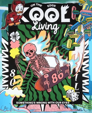 FAILE,&nbsp;American, b.1975-&nbsp;Kool Living, 2020;&nbsp;digital archival ink in colours on wove,&nbsp;signed in...