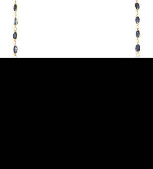 
	
		A sapphire necklace, composed of a line of oval sapphire collets with circular link...