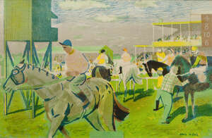 
	
		Edwin La Dell ARA, 
		British 1914-1970- 
		 
		Newmarket, Inspired by the Guinness...