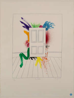Patrick Hughes, British b.1939- The Studio, 1987; lithograph printed in colours, signed, titled,...