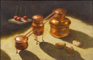 
	
		Sven Lingardsz, 
		
		Swedish b.1944- 
		 
		Still life, 1996; 
		 
		oil on board,...