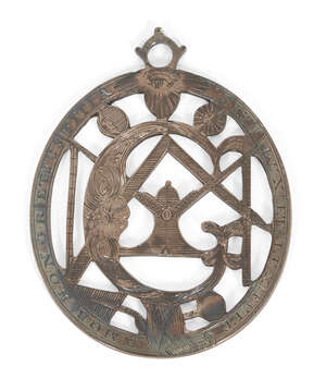 
	
		A Georgian Silver Masonic collar jewel, possibly John Walton, Newcastle, designed with...