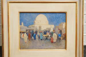 
	
		David Woodlock, 
		British 1842-1929- 
		 
		An Egyptian Market; 
		 
		watercolour...