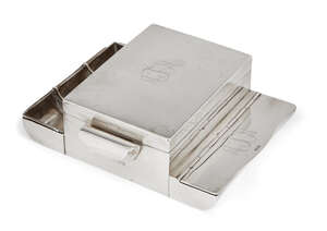 
	
		A silver cigarette box, London, c.1903, Marples & Co., also stamped with import mark, the...
