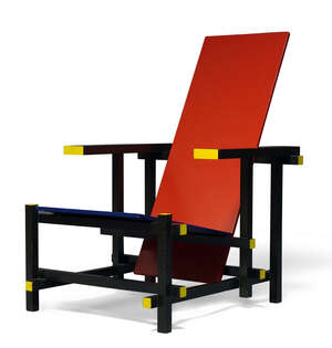 
	
		After Gerrit Rietveld (Dutch1888-1964), a 'Red and Blue' chair, produced by Cassina  ...